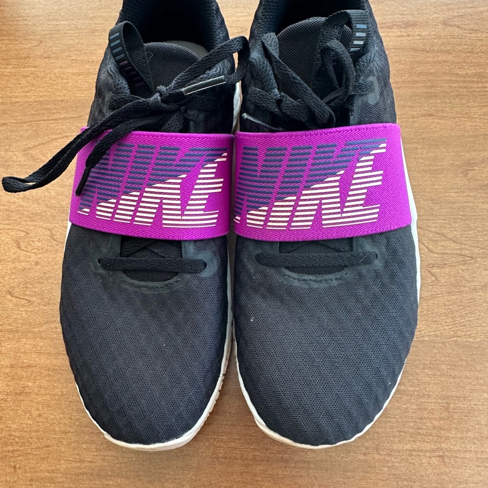 Echo Black and Purple Slip-On Sneakers with Elastic Strap